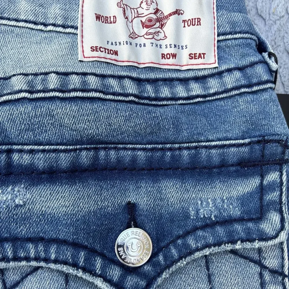 True Religion Jeans Patch Vinny Big T Flap Men’s 32 X 34 Ultra Baggy Varsity